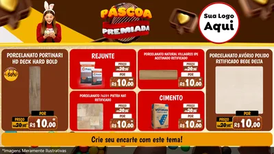 Modelo de TV para TV Horizontal com o tema Páscoa Premiada para Pisos e revestimentos