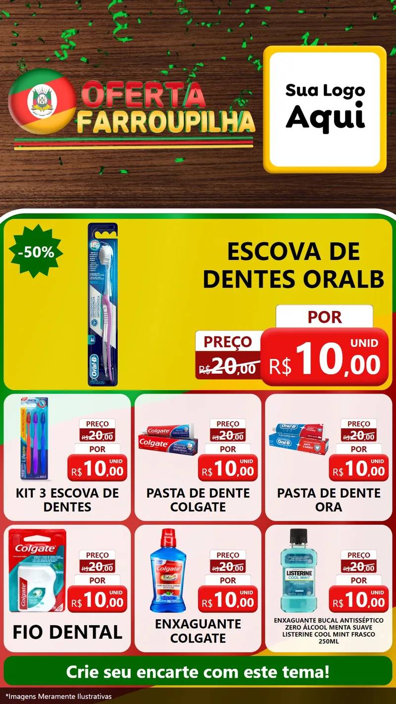 Modelo de Rede Social para Stories com o tema Oferta Farroupilha para Higiene Pessoal