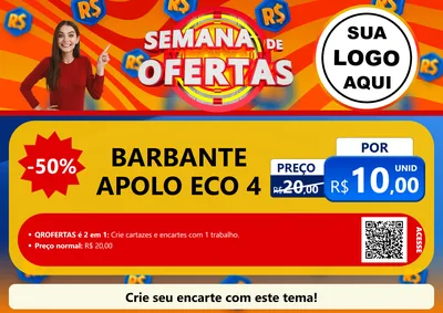 Modelo de Cartaz para Cartaz A4 Horizontal com o tema Semana de Ofertas para Armarinho e Aviamentos