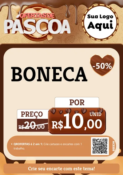 Modelo de Cartaz para Cartaz A4 Vertical com o tema Ofertas de Páscoa para Brinquedos