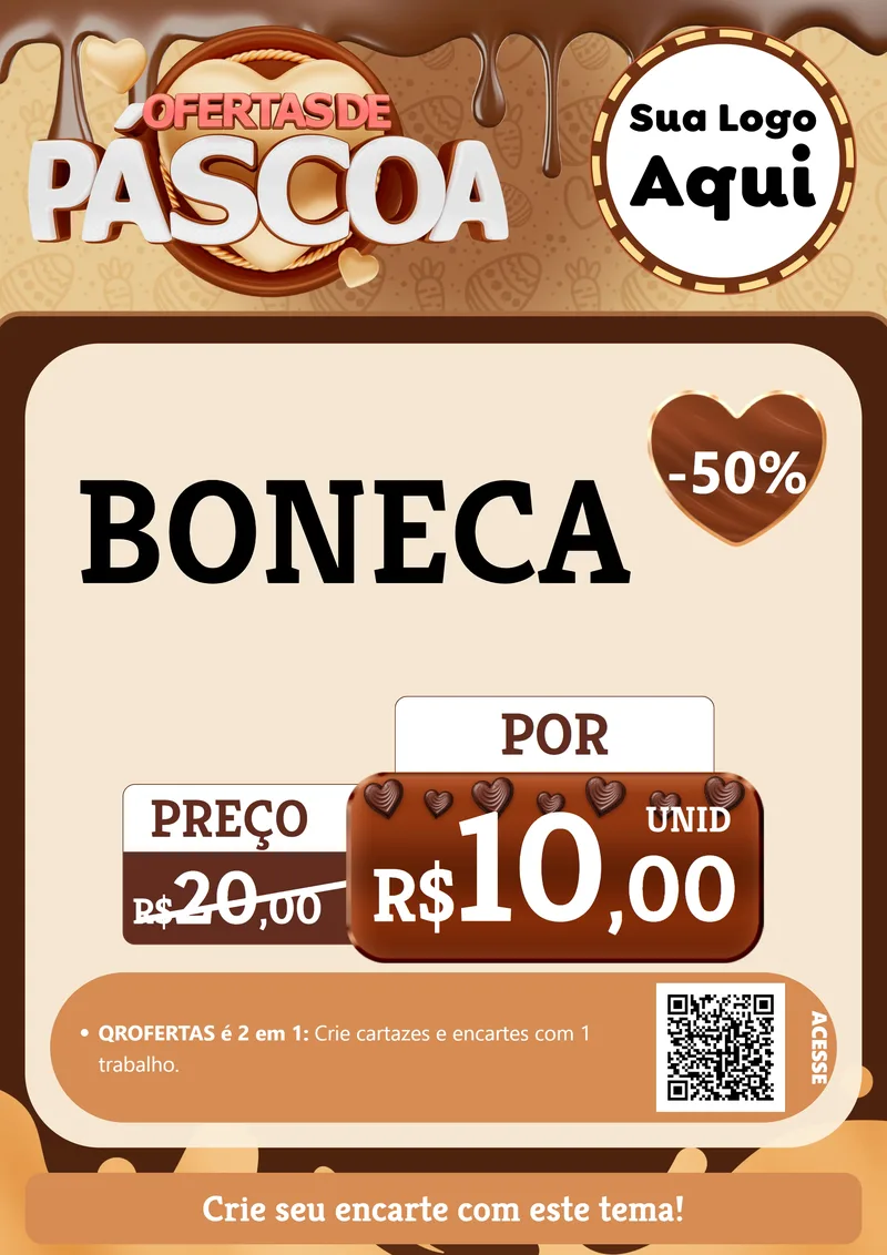 Modelo de Cartaz para Cartaz A4 Vertical com o tema Ofertas de Páscoa para Brinquedos