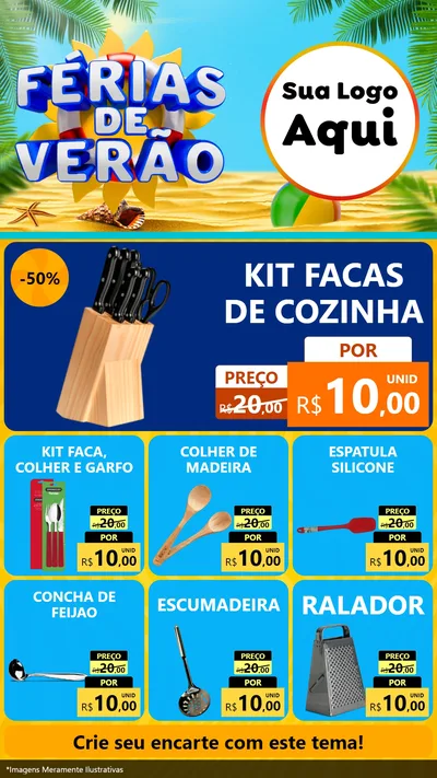 Modelo de Rede Social para Stories com o tema Férias de Verão para Utilidades Domésticas