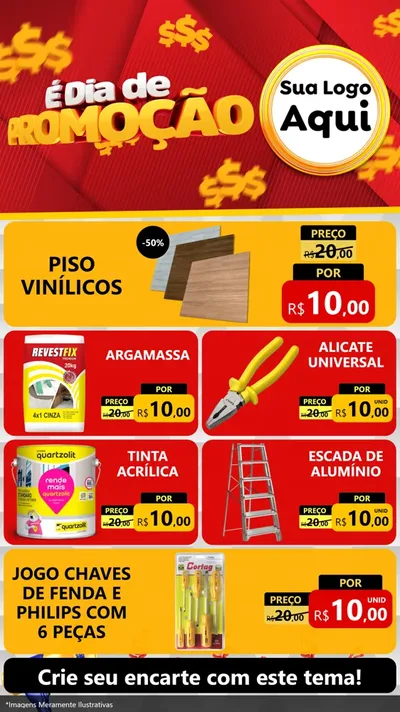 Modelo de TV para TV Vertical com o tema É Dia De Promoção para Material para Construção