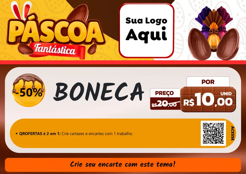 Modelo de Cartaz para Cartaz A4 Horizontal com o tema Páscoa Fantástica para Brinquedos