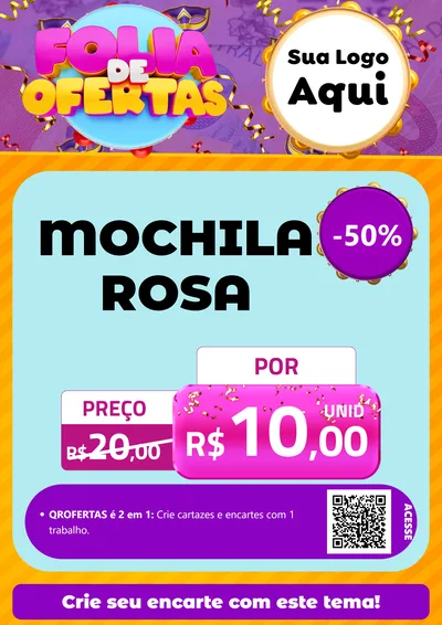 Modelo de Cartaz para Cartaz A4 Vertical com o tema Folia de Ofertas para Papelaria