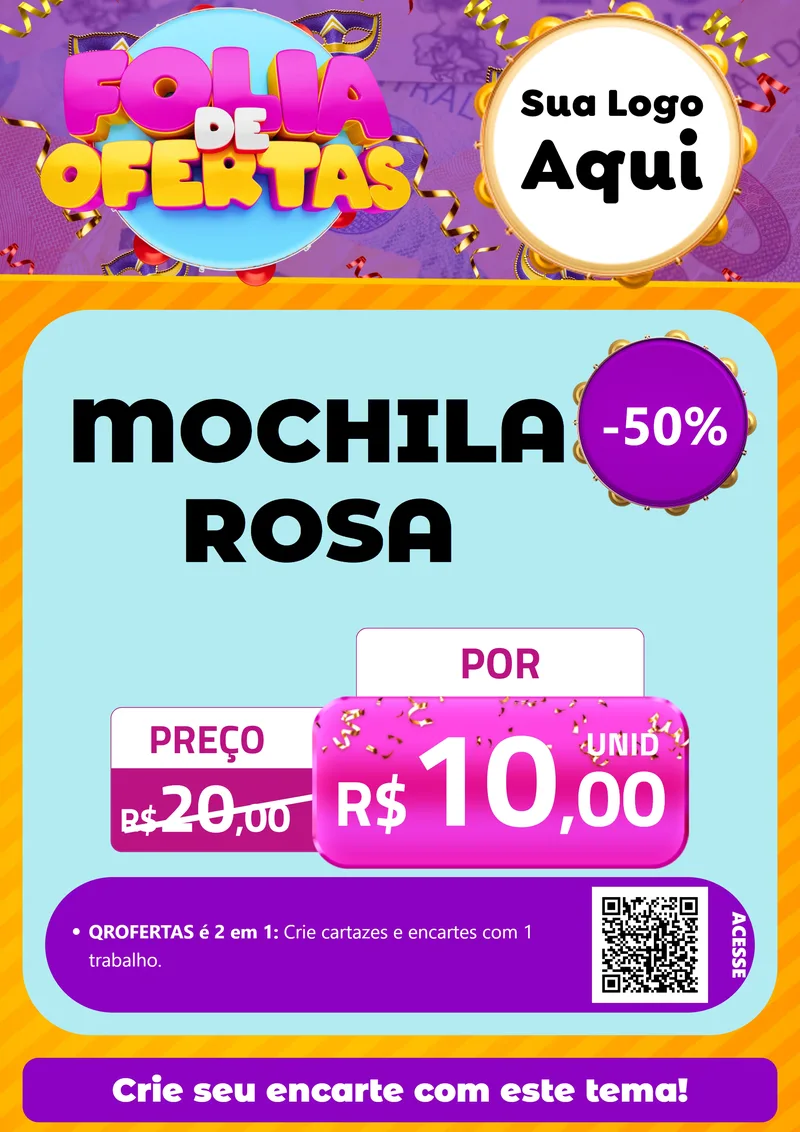 Modelo de Cartaz para Cartaz A4 Vertical com o tema Folia de Ofertas para Papelaria