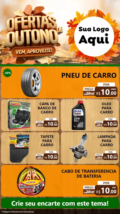 Modelo de TV para TV Vertical com o tema Ofertas de Outono - Vem, Aproveite! para Auto peças