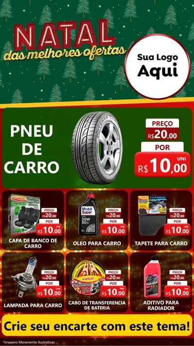 Modelo de Rede Social para Stories com o tema Natal das Melhores Ofertas para Auto peças