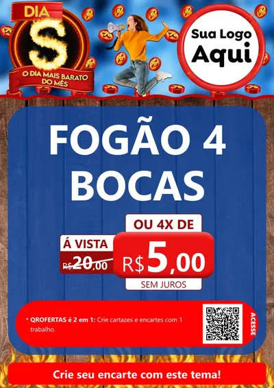 Modelo de Cartaz para Cartaz A4 Vertical com o tema Dia S - O Dia Mais Barato Do Mês para Móveis e Eletro