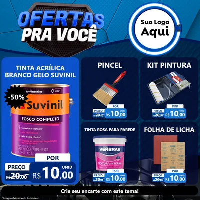 Modelo de Rede Social para Feed Facebook com o tema Ofertas Para Você - Auto e Motopeças para Tintas e Ferramentas