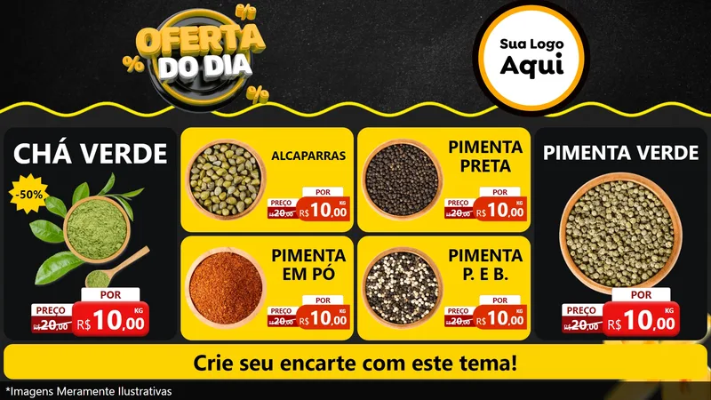 Modelo de TV para TV Horizontal com o tema Oferta Do Dia para Produtos Naturais