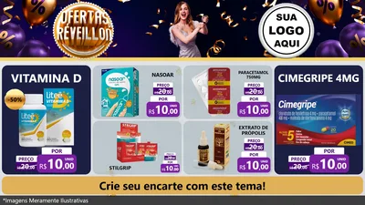 Modelo de TV para TV Horizontal com o tema Ofertas de Réveillon para Farmácia