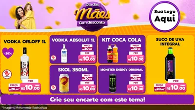 Modelo de TV para TV Horizontal com o tema Dia das Mães com Desconto para Distribuidora de bebidas