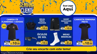 Modelo de TV para TV Horizontal com o tema Semana do Cliente para Roupas e acessórios