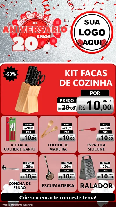 Modelo de Rede Social para Stories com o tema Promoção de Aniversário - 20 Anos para Utilidades Domésticas