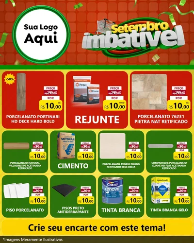 Modelo de Rede Social para Feed Instagram com o tema Setembro Imbatível para Pisos e revestimentos