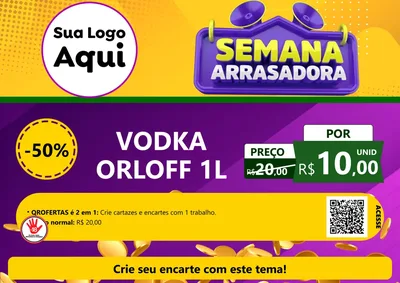 Modelo de Cartaz para Cartaz A4 Horizontal com o tema Semana Arrasadora para Distribuidora de bebidas