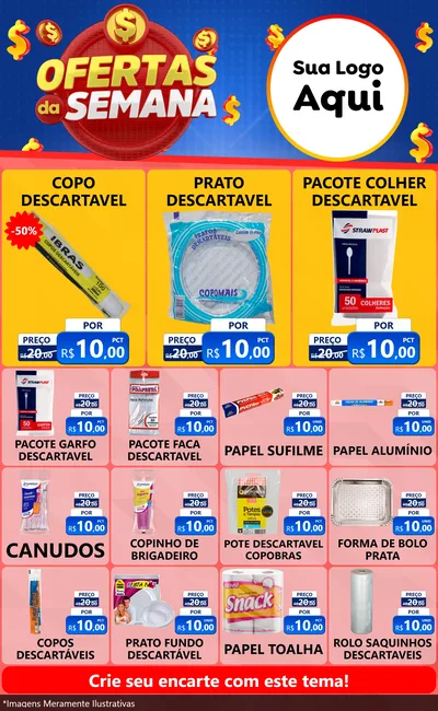 Modelo de Encarte para Encarte Grande com o tema Ofertas Da Semana para Embalagens