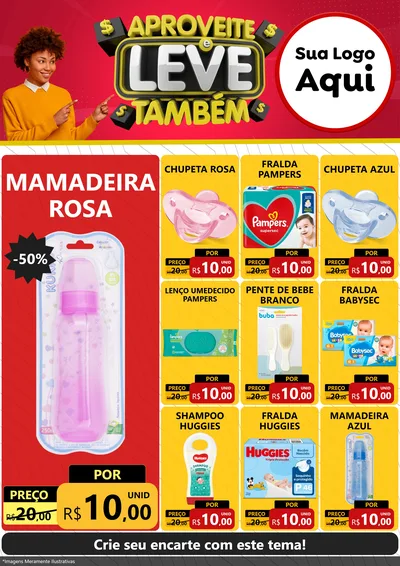 Modelo de Encarte para Encarte A4 Vertical com o tema Aproveite e Leve Também para Bebês