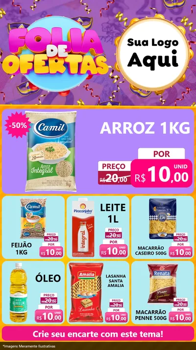 Modelo de Rede Social para Stories com o tema Folia de Ofertas para Supermercado