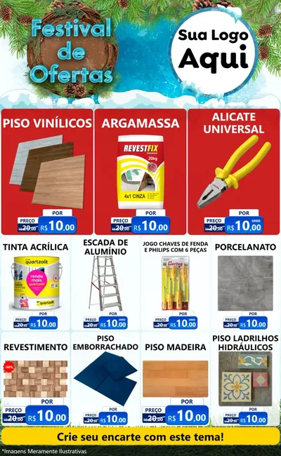 Modelo de Encarte para Encarte Grande com o tema Festival de Ofertas - Inverno para Material para Construção
