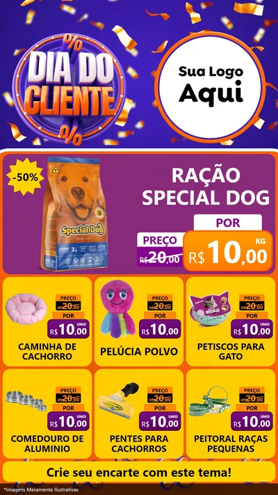 Modelo de Rede Social para Stories com o tema Dia do Cliente para Pet Shop