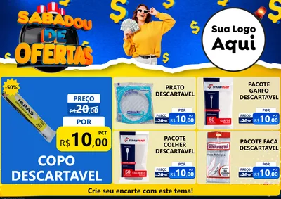 Modelo de Encarte para Encarte A4 Horizontal com o tema Sabadou de Ofertas para Embalagens