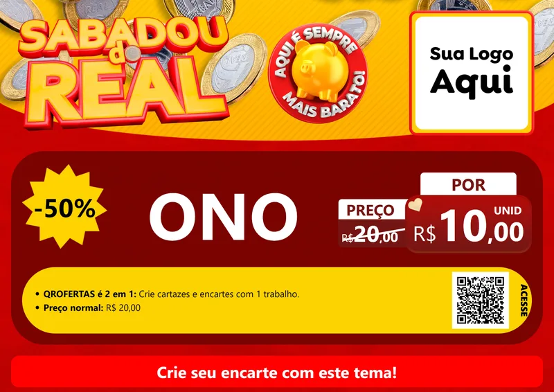Modelo de Cartaz para Cartaz A4 Horizontal com o tema Sabadou do Real para Óticas