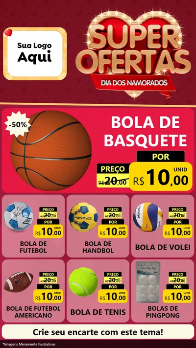 Modelo de Rede Social para Stories com o tema Dia dos Namorados para Artigos Esportivos