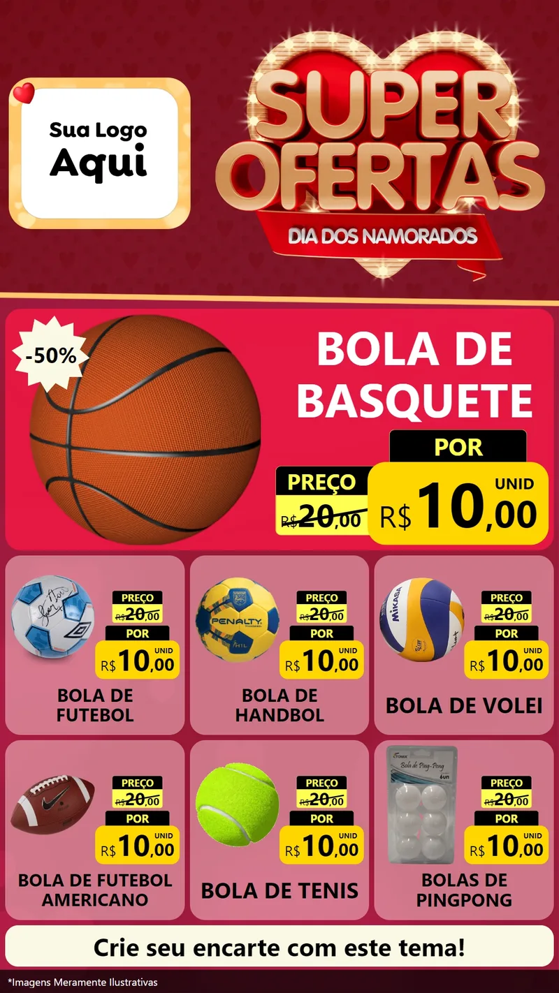Modelo de Rede Social para Stories com o tema Dia dos Namorados para Artigos Esportivos