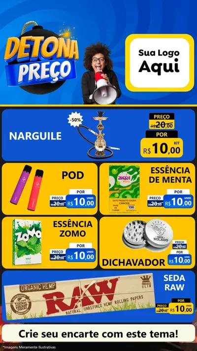 Modelo de TV para TV Vertical com o tema Detona Preços para Tabacaria