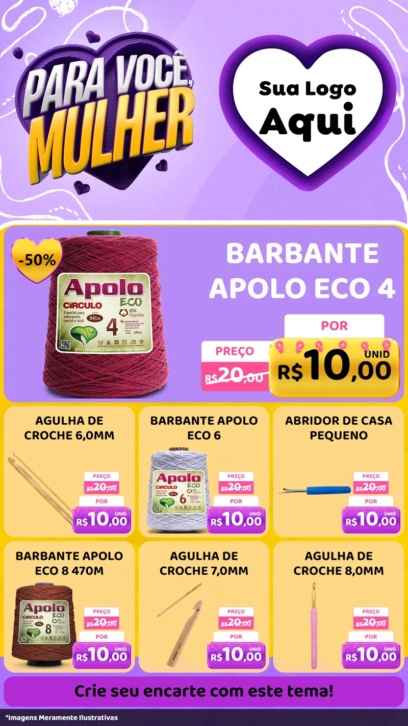 Modelo de Rede Social para Stories com o tema Para Você, Mulher para Armarinho e Aviamentos