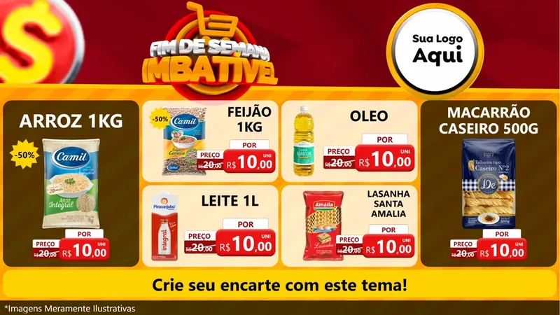 Modelo de TV para TV Horizontal com o tema Fim de Semana Imbatível para Supermercado