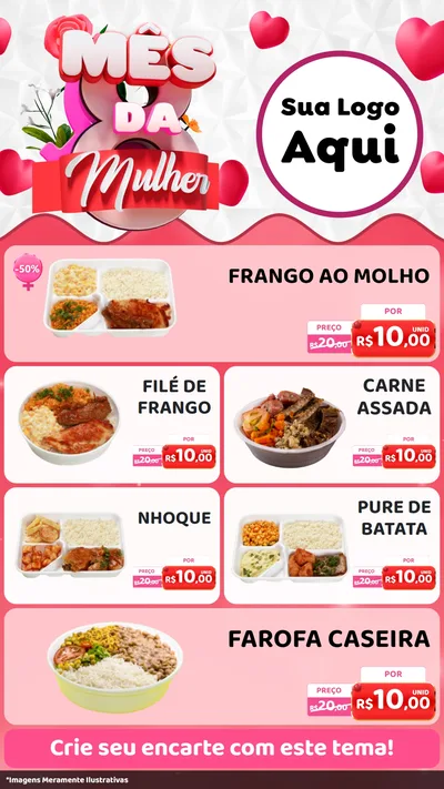 Modelo de TV para TV Vertical com o tema Mês da Mulher para Restaurante