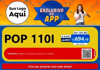 Modelo de Cartaz para Cartaz A4 Horizontal com o tema Exclusivo do Aplicativo para Concessionaria de Motos