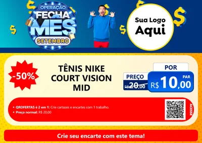 Modelo de Cartaz para Cartaz A4 Horizontal com o tema Operação Fecha Mês Setembro para Calçados