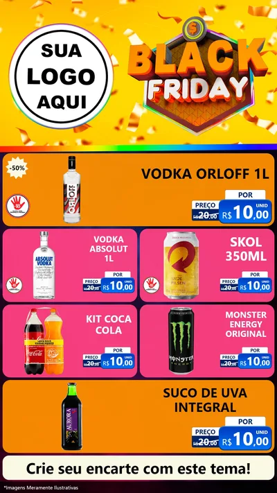 Modelo de TV para TV Vertical com o tema Black Friday para Distribuidora de bebidas