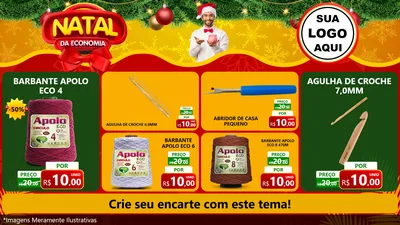 Modelo de TV para TV Horizontal com o tema Natal da Economia para Armarinho e Aviamentos