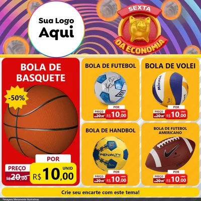 Modelo de Rede Social para Feed Facebook com o tema Sexta da Economia para Artigos Esportivos
