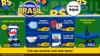 Modelo de TV para TV Horizontal com o tema Semana Do Brasil para Produtos para Piscina