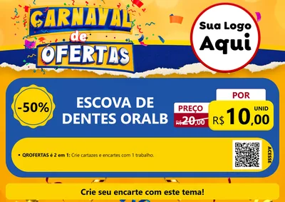 Modelo de Cartaz para Cartaz A4 Horizontal com o tema Carnaval de Ofertas para Higiene Pessoal