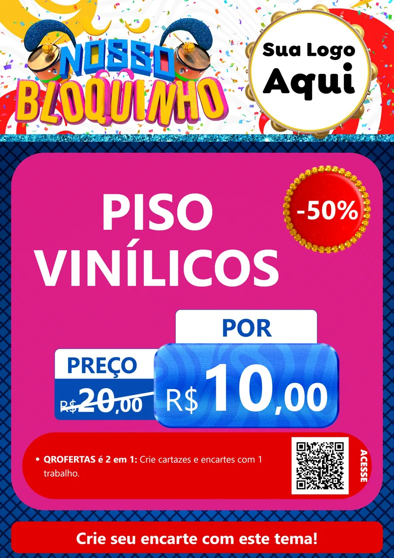 Modelo de Cartaz para Cartaz A4 Vertical com o tema Nosso Bloquinho para Material para Construção