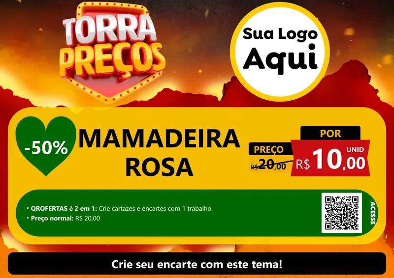 Modelo de Cartaz para Cartaz A4 Horizontal com o tema Torra Preços para Bebês