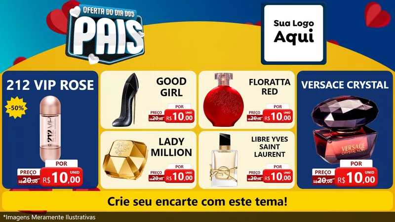 Modelo de TV para TV Horizontal com o tema Oferta Do Dia Dos Pais para Perfumes