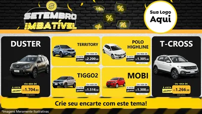 Modelo de TV para TV Horizontal com o tema Setembro Imbatível para Concessionaria de Carros