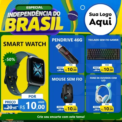 Modelo de Rede Social para Feed Facebook com o tema Especial Independência do Brasil para Informática