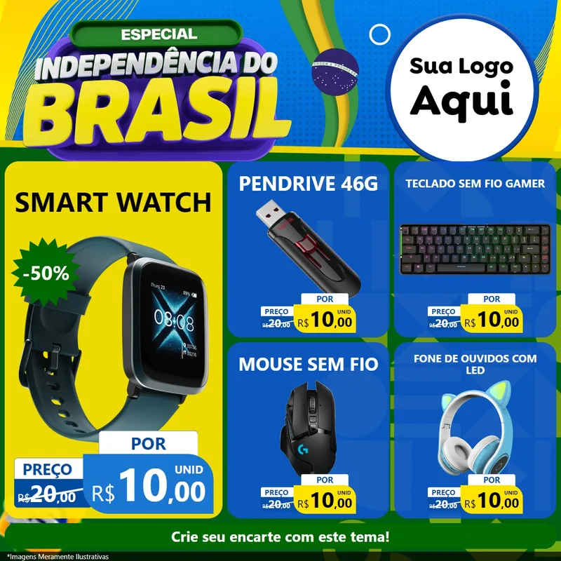 Modelo de Rede Social para Feed Facebook com o tema Especial Independência do Brasil para Informática