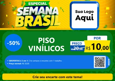 Modelo de Cartaz para Cartaz A4 Horizontal com o tema Especial Semana do Brasil para Material para Construção