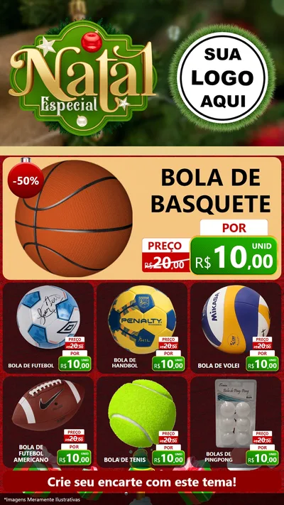 Modelo de Rede Social para Stories com o tema Natal Especial para Artigos Esportivos