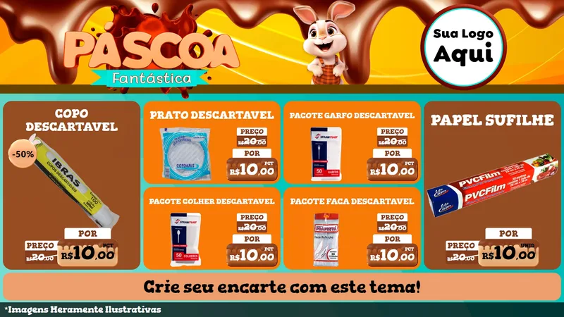Modelo de TV para TV Horizontal com o tema Páscoa Fantástica para Embalagens